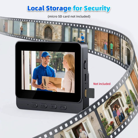 Wireless Video Doorbell Camera With Indoor Monitor No WiFi Or App Required 2 4G Local Transmission 2-Way Audio Easy Setup
