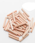 48 Pack 4mm By 25mm Dowel Pins With Fluted Beveled Ends For Tight Wood Joints And Shelf Support Hardwood Dowels Piled