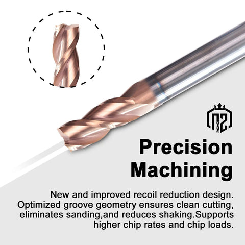 3 Flute Half Inch Square End Mill TiSiN Coated Milling Cutter HRC55 For Aluminum And Copper Beefed Up Heavy Duty