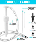 Lower Unit Gear Oil Pump With Universal Adapters For Standard Quart Bottles A DIY Friendly Fluid Transfer Tool For Outboard Motors Cars And Motorcycles Includes 8mm And 10mm Adapters Plus A Third Hand Butterfly Adapter shown with flexible tube and suction tubes