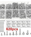 Wood Screws Set For Furniture Repair And Woodworking Self Tapping M2 To M4 Thread Size 100 Or 620 Pieces in box