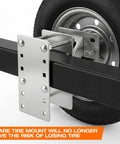 Beefy Heavy Duty Spare Tire Carrier For Trailers 150 Lb Capacity Stainless Steel Mount Bracket Fits 4 5 And 6 Lug Wheels on trailer