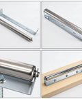 Two Pack 16 Inch Conveyor Roller And Bracket Set With 1.5 Inch Diameter pro grade heavy duty galvanized steel rollers in use in woodworking shop