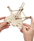 Hands holding STEM Arithmetic 2 In 1 Wood Mechanical Puzzle Kit For Adults DIY Science Model Set With Augmented Reality App Learn Mechanical Adder And Multiplier Educational Engineering 3D Puzzles
