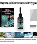 Windshield Repair Kit With 2026 Upgrade Glass Repair Liquid for cracks chips bullseyes including resin bottle and scraper