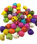 Pack Of 50 Mixed Color Turquoise Skull Head Spacer Beads For DIY Jewelry Making And Crafting, Loose Charm Beads For Bracelets And Necklaces
