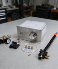 Heavy Duty 3L Machine Tool Cooling Sprayer With Solenoid Valve And Adjustable Coolant Pump, showing components and tank for CNC oil mist lubrication.