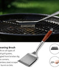 Heavy Duty Rosewood BBQ Tools Set For Grilling, Outdoor Grill Kit with cleaning brush on grilling grate