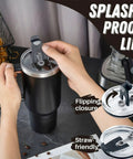 40oz Stainless Steel Tumbler With Handle Lid And Straw Black Dope Engineer Gift For Men And Women Double Wall Insulation
