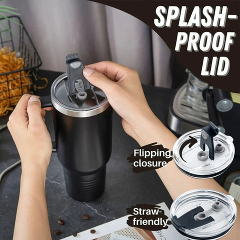 40oz Stainless Steel Tumbler With Handle Lid And Straw Black Dope Engineer Gift For Men And Women Double Wall Insulation
