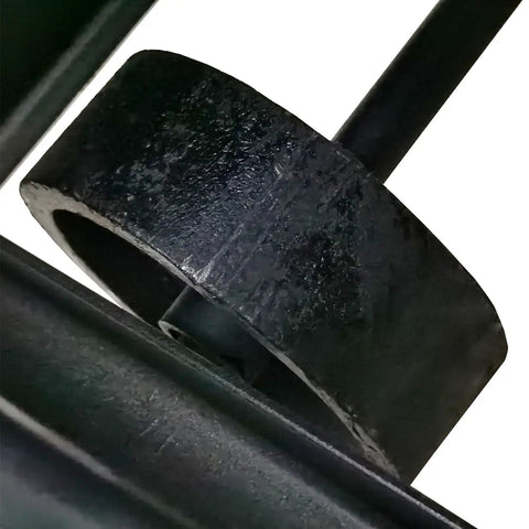 Close-up view of Heavy Duty Electric Rebar Bender Machine component with smooth surface and round metal structure for precise bending.