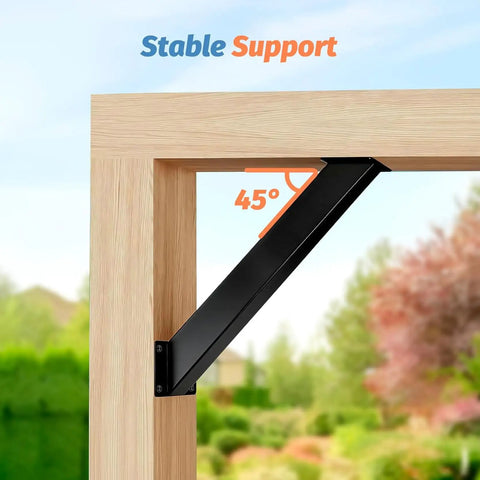 Heavy Duty 45 Degree Angle Support Bracket Set For Pergolas And Gazebos 8 Pack Steel Corner Brackets For Wooden Decks Terraces Treehouses And Cabins Tough As Nails Built To Last In Any Weather Outdoor Timber Frames
