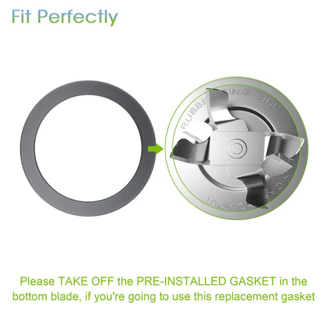 8 Piece Blender Replacement Parts Kit With Ice Crusher Blade And Gaskets For 5 And 6 Cup Jars close-up of blade and gasket