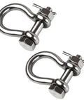 Two Three Eighths Inch Clevis Shackle With One Half Inch Bolt Pin 316 Stainless Steel Bow Anchor Shackle Marine Grade Rigging Clasp