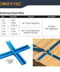 2 Sets T Track Intersection Kit with predrilled mounting holes and wood screws for universal aluminum T track accessories