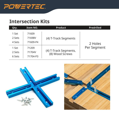 Dope 3 Inch T Track Intersection Kit With Predrilled Mounting Holes 4 Sets Universal T Track Accessories on wooden surface