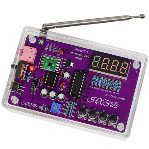 FM Radio Kit For Beginners With Soldering Practice And Electronics Learning Project Including PCB Components Speaker And Case