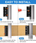 Installation guide for 6 Pack T Post Mounting Brackets for Target Hangers and Fence Mounts, step-by-step, carbon steel.