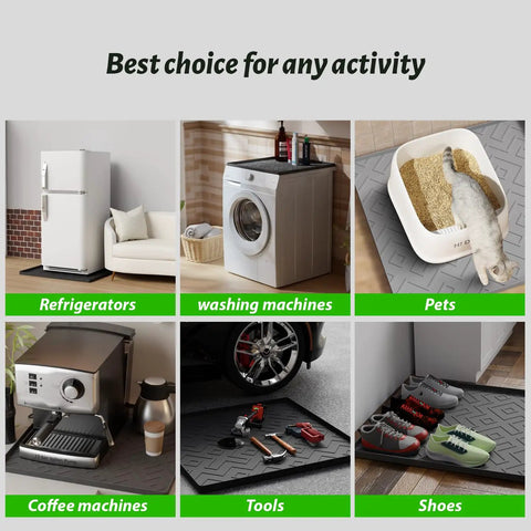 Non Slip Silicone Mat For Mini Fridges And Appliances 19.7x19.7x0.5 Inch Spill Proof Drip Prevention used under appliances and tools.