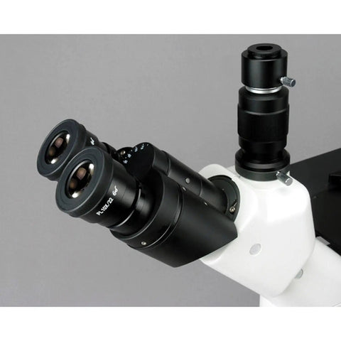 Inverted Trinocular Microscope With Long Working Distance And 40x-600x Magnification, WH10x eyepieces, side view
