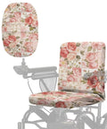 Cool Rose Flower Patchwork Seat Cover For Electric Wheelchair Or Mobility Scooter, Premium Durable Polyester Protector on a scooter seat.