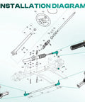 EZGO TXT Golf Cart Ball Joint Kit And Tie Rod End Set Fits 2001 Up 36V Electric Or Gas, Built Tough Right And Left Tie Rod Ends And Steering Back Outer Ball Joint 70695-G01 70902-G01 70902-G02 OEM Compatible installation diagram