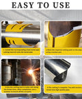 Professional Grade Heavy Duty Magnetic Pipe Cutting Guide Kit With Six Rails being used for precise pipe cutting and marking.