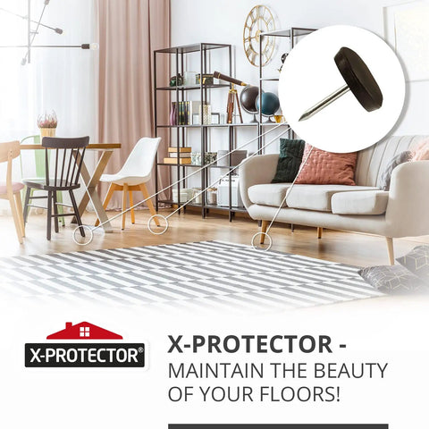 Living room showcasing 1 Inch Nail-On Chair Glides 40 Pieces Brown Floor Protectors, with focus on nail-in slider.
