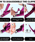Disassembly instructions for Premium Adjustable Nail Clippers With Magnets And Sizers For Acrylic Nails.