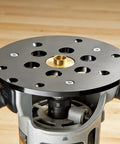 Heavy Duty Router Guide Bushing Plate Universal Router Table Insert Plate For Woodworking Projects Fits 1 25 Inch Router Bits mounted on router.