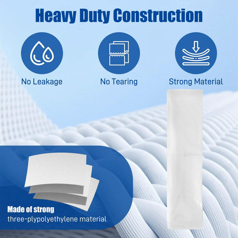 72 Ft Vacuum Dust Collection Bags 4 Pack Workhorse for Heavy Duty Concrete Jobs showing 3-layer polyethylene build