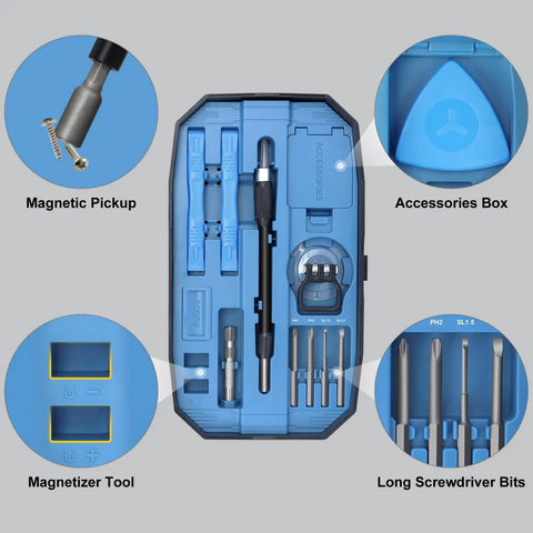 153 In 1 Magnetic Pro Grade Precision Screwdriver Set With Case for Electronics Repair showcasing tools and features