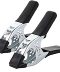 Two 6-inch heavy-duty metal spring clamps with black padded handles