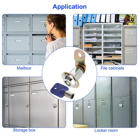 Application of 12 Pack Tubular Cam Lock Set 1-1/8 Inch Cylinder for mailboxes, file cabinets, storage boxes, and locker rooms.