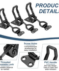 Beefy Adjustable Toggle Clamp M6 X 34mm Holds 396lbs With Quick Release Pull Latch Model 4002 showing screw holes and PVC handle