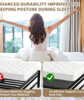 Rock Solid Queen Bunkie Board 57X80 Black Foldable Bed Platform No Tools Or Assembly Required Prevents Mattress Sagging