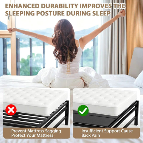Rock Solid Queen Bunkie Board 57X80 Black Foldable Bed Platform No Tools Or Assembly Required Prevents Mattress Sagging