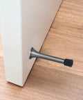 30 Pack 0.39 Inch Door Stop Bumper Caps Black Rubber Wall Protectors for Doors and Hinges Easy Fit Replacement Caps installed view