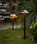 8 Pack Low Voltage Landscape Lighting Kit For Outdoor Paths And Walkways, 10W Warm White 2700K Path Lights, Bronze Finish