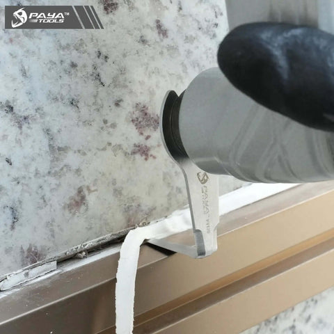 Pneumatic Windshield Removal Knife For Auto Glass Sealant Cutter Blade Quick Release Oscillating Scraper With L Shaped Access in use
