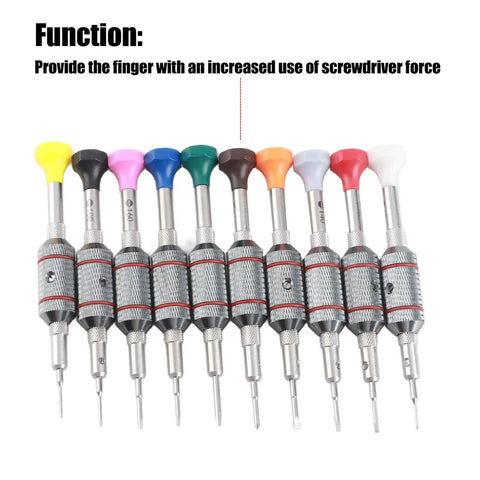 Pro Watch Repair Screwdriver Set 10 Pieces with diverse colored handles for precision electronics mobile phone and laptop use