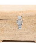 Stainless Steel Spring Hasp Toggle Latch Lock With Dual Spring Design for Wooden Case, showing secure closure on a wooden surface.