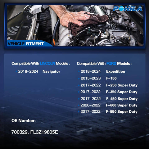 Vehicle fitment chart for Front HVAC Blower Motor With Brushless Design OEM Replacement for Ford and Lincoln Vehicles.