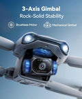 Pro Grade Drone With 48MP 8K Photo Sensor, 3 Axis Gimbal Stabilizer