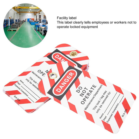 Heavy Duty Lockout Tagout Tags 10 Pack Built Tough For Real Job Sites Danger Do Not Operate Industrial Warning Tags on table