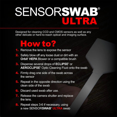 Camera sensor cleaning swab, SensorSwab Ultra Type-1 20mm, pack of 12 by Amazon for digital imaging sensors.