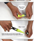 Hydraulic Oil Service Plugs Kit for Unpressurized Systems, medium size plug insertion and twist technique shown in use with pliers.
