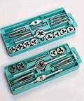 Pro Grade Metric Tap And Die Set M3 To M12 For Internal And External Thread Repair Includes Long Handled Tap Wrench T Handle Wrenches Adjustable Die Wrench Screwdriver And Pitch Gauge 12 Piece Kit in blue plastic case