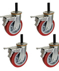 Four Inch Heavy Duty Swivel Caster Wheels Rolling Like Butter With Silent Polyurethane Treads Built To Last Dead Simple Brake Setup