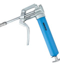 Heavy Duty Mini Grease Gun Kit With Pistol Grip, 4500 PSI, 3oz Cartridges, Zerk Fitting, 5.75 Inch Straight Extension in blue
